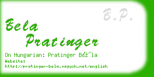 bela pratinger business card